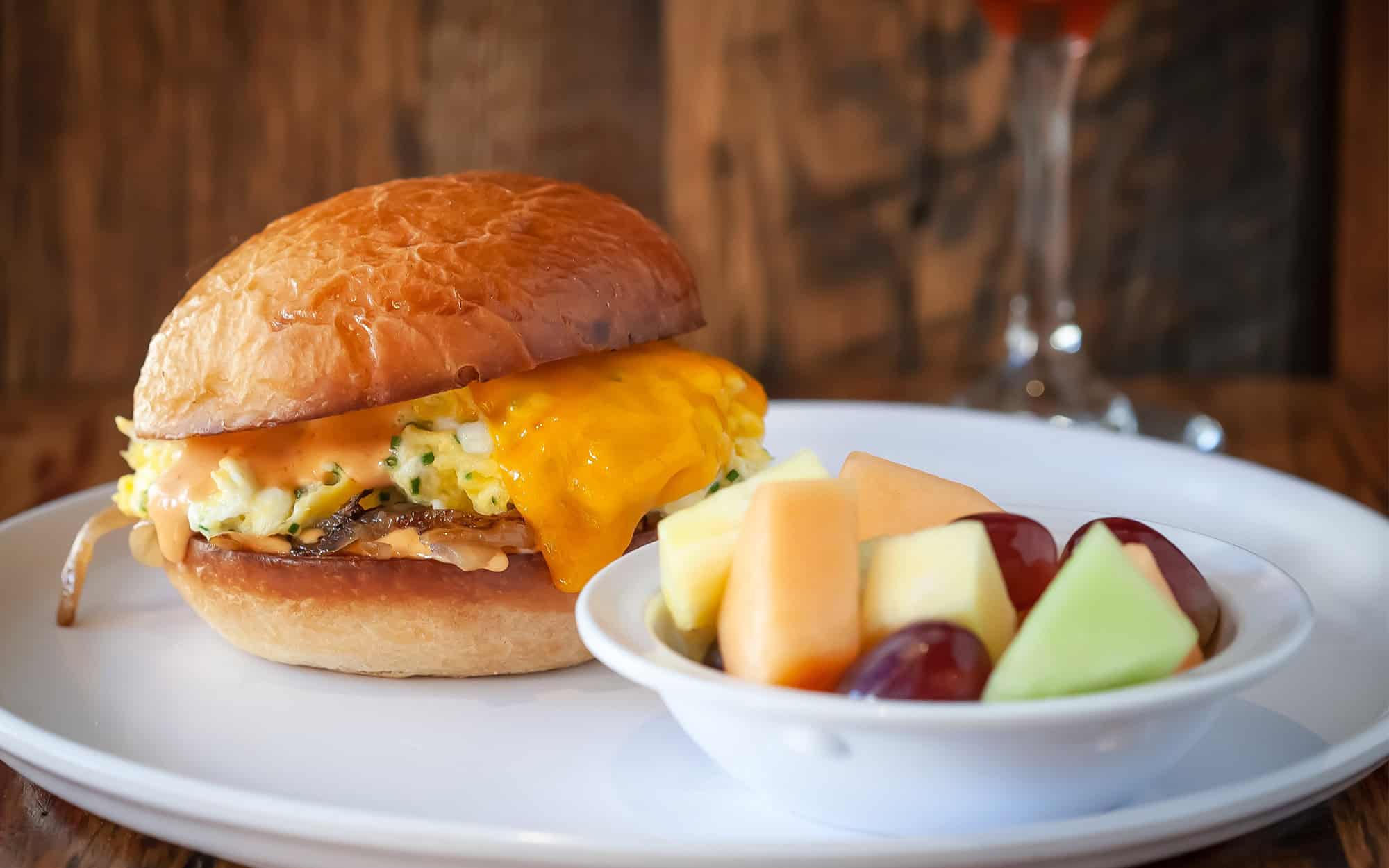 Breakfast Sandwich with Fruit