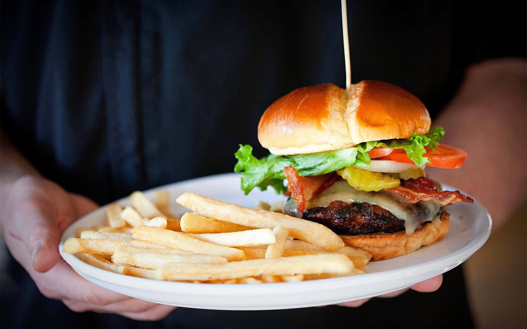 Chris's Burger and Fries on a Plate