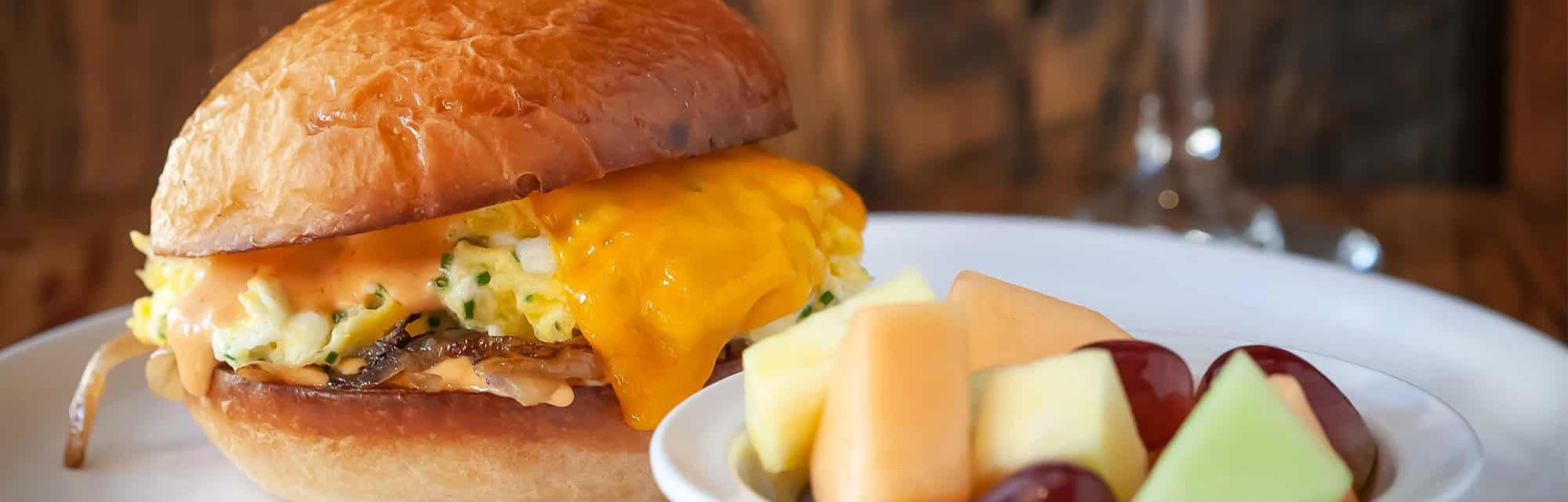 Breakfast Sandwich with Fruit