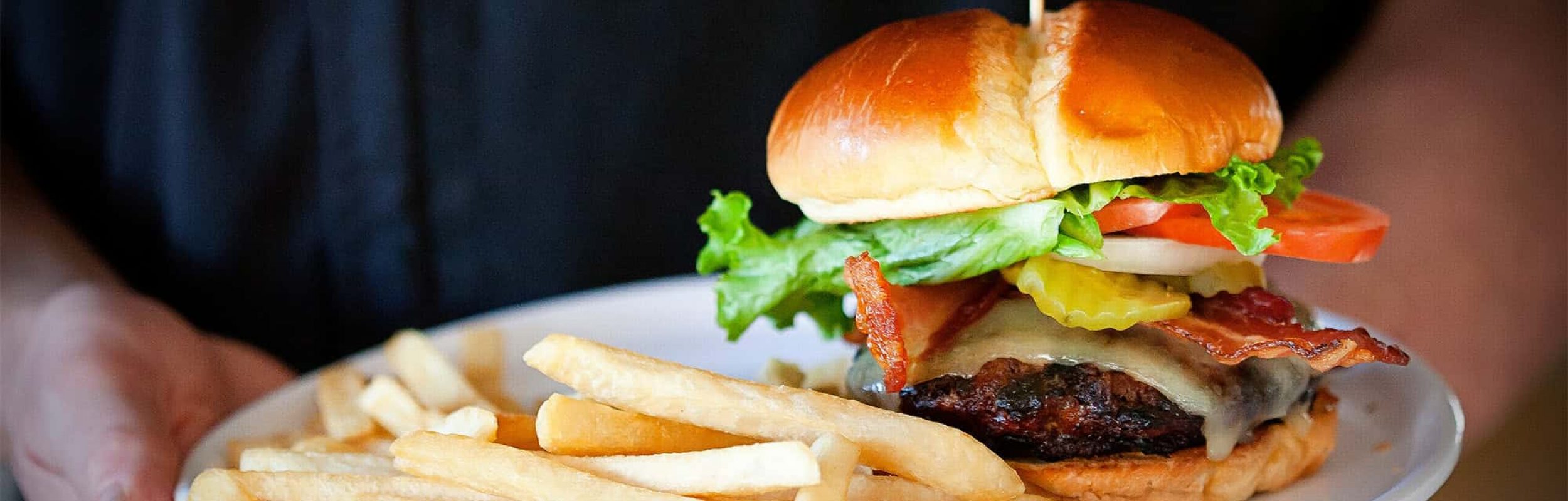 Chris's Burger and Fries on a Plate